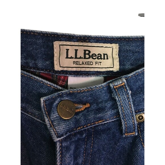 LL Bean Flannel Lined Jeans Women's Size 8 Regular Blue Medium Wash 100% Cotton - Picture 6 of 7